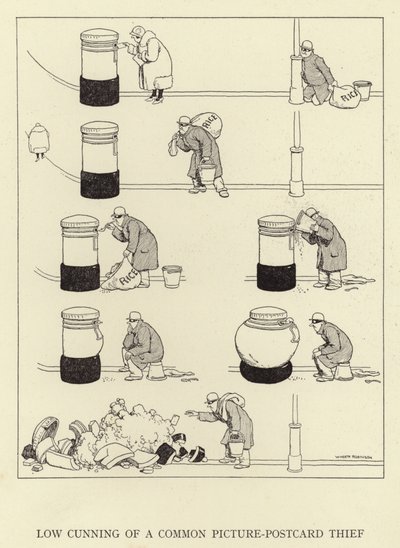 Niederträchtigkeit eines gewöhnlichen Postkartendiebs von William Heath Robinson