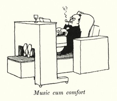Musik und Komfort (Lithografie) von William Heath Robinson