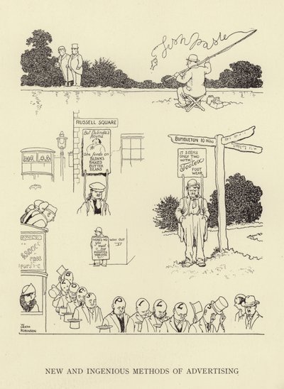 Neue und einfallsreiche Werbemethoden von William Heath Robinson