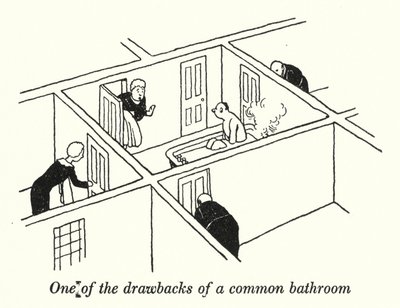 Einer der Nachteile eines Gemeinschaftsbads von William Heath Robinson