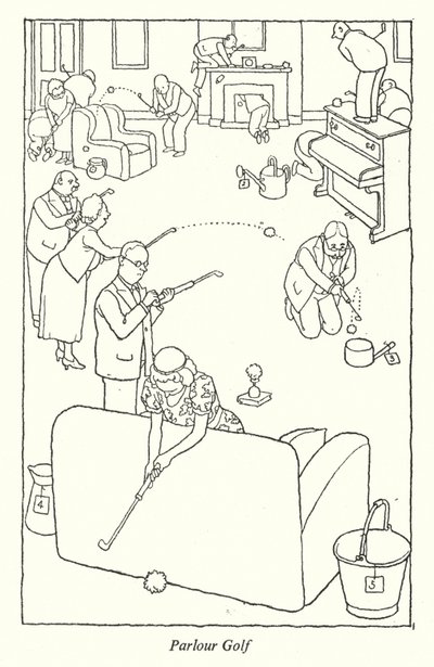 Wohnzimmer-Golf von William Heath Robinson