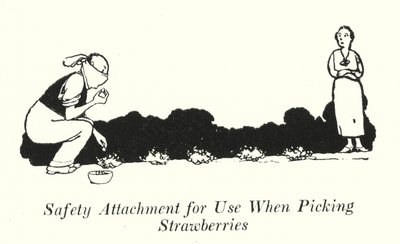 Sicherheitsvorrichtung zum Erdbeerpflücken von William Heath Robinson