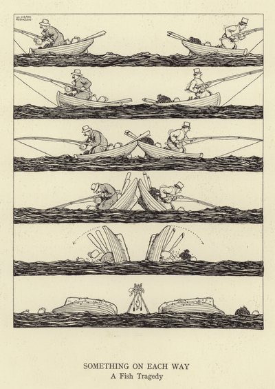 Etwas auf jede Weise, eine Fischtragödie von William Heath Robinson