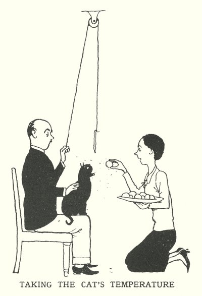 Die Temperatur der Katze messen von William Heath Robinson