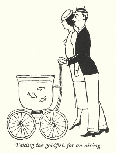 Den Goldfisch an die frische Luft bringen von William Heath Robinson