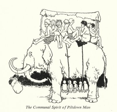 Der Gemeinschaftsgeist des Piltdown-Menschen von William Heath Robinson