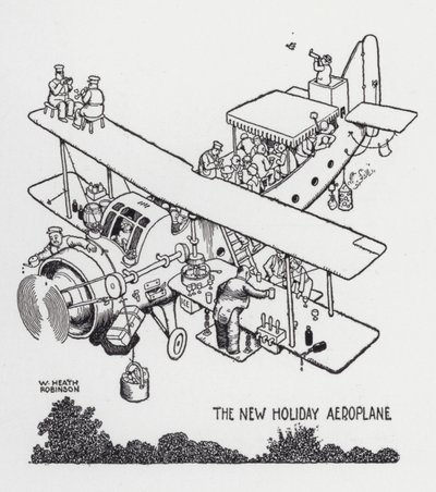 Das neue Ferienflugzeug von William Heath Robinson
