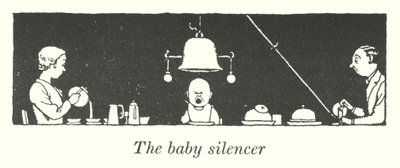 Der Babyschallschutz (Litho) von William Heath Robinson