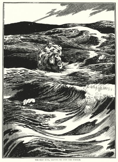 Das Boot sank und ließ mich an der Oberfläche zurück von William Heath Robinson