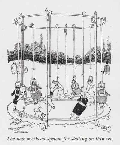Das neue Überkopfsystem zum Schlittschuhlaufen auf dünnem Eis von William Heath Robinson