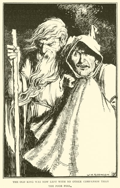 Der alte König war nun mit keinem anderen Gefährten als dem armen Narren übrig von William Heath Robinson