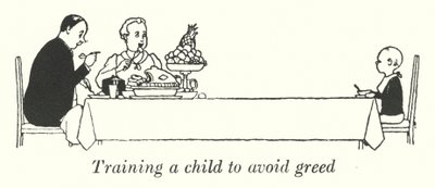 Ein Kind dazu erziehen, Gier zu vermeiden von William Heath Robinson