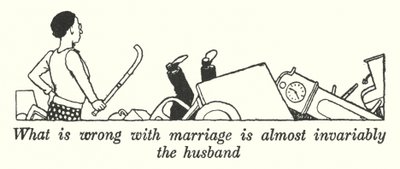 Was an der Ehe fast immer falsch ist, ist der Ehemann (Lithografie) von William Heath Robinson
