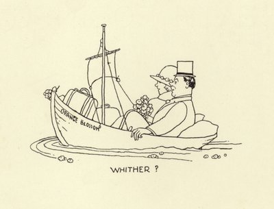 Wohin, verheiratetes Paar auf dem Meer des Ehelebens von William Heath Robinson