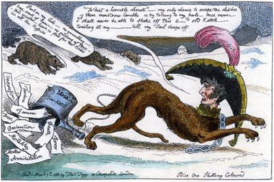 Der korsische Bluthund verfolgt vom russischen Bären von William Helmes