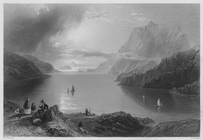 Der Adlerberg, Killeries, Connemara (Stich) von William Henry (after) Bartlett