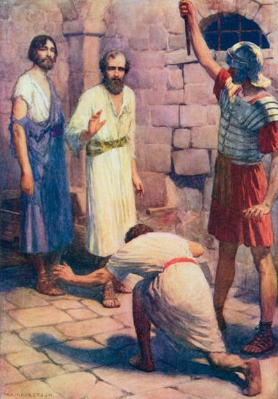 Paulus und Silas im Gefängnis von William Henry (after) Margetson