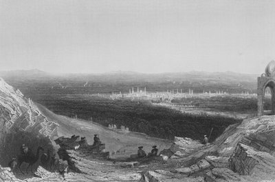 Damaskus, Fernansicht vom Berghang von William Henry Bartlett