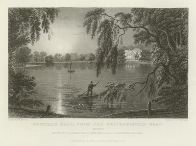 Gosfield Hall, von der Weathersfield Road, Essex, der Sitz von E. G. Barnard, Esquire von William Henry Bartlett