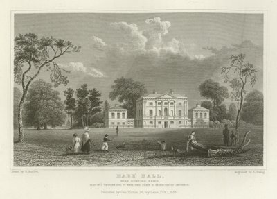 Hare Hall, in der Nähe von Romford, Essex, Sitz von J. Western, Esquire von William Henry Bartlett