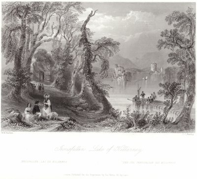 Innisfallen, See von Killarney von William Henry Bartlett