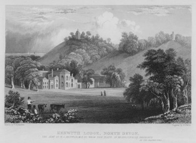 Kenwith Lodge, Nord-Devon (Stich) von William Henry Bartlett