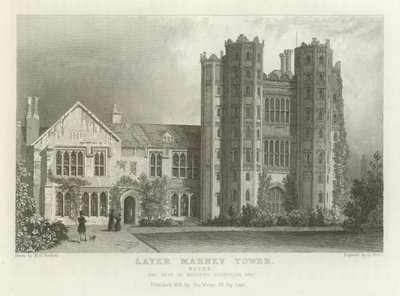 Layer Marney Tower, Essex, der Sitz von Mathews Corsellis, Esquire von William Henry Bartlett