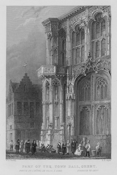 Teil des Rathauses, Gent von William Henry Bartlett