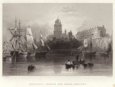 Redcliffe Kirche und Becken, Bristol von William Henry Bartlett