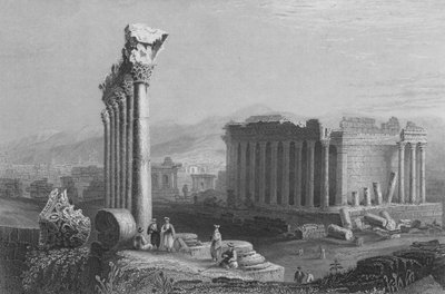 Ruinen von Balbec, ein Lager, Stadt Salomons von William Henry Bartlett