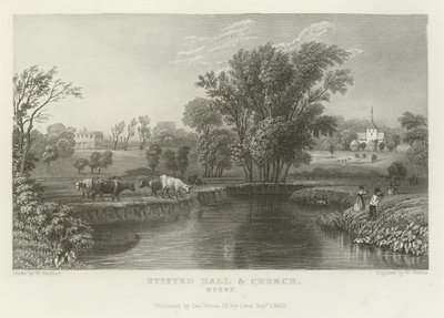 Stisted Hall und Kirche, Essex von William Henry Bartlett