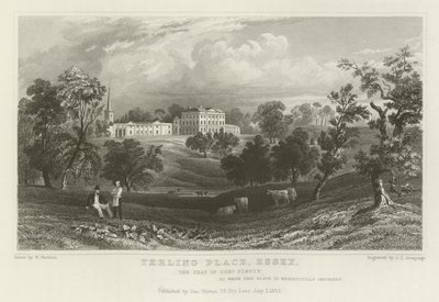 Terling Place, Essex, der Sitz von General Strutt von William Henry Bartlett