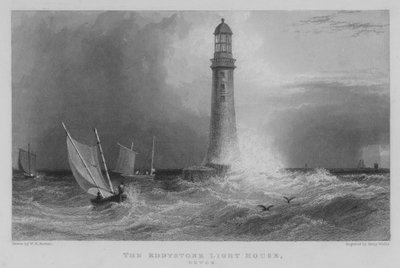 Der Eddystone-Leuchtturm, Devon (Stich) von William Henry Bartlett