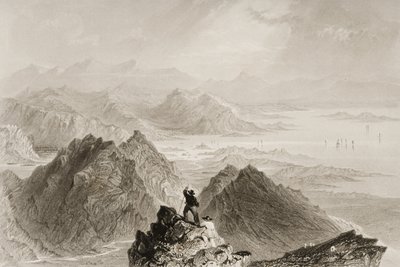 Blick auf die Bantry Bay vom Sugarloaf Mountain, County Cork, aus 
