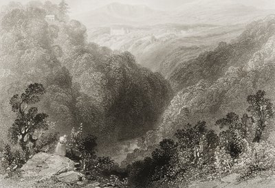 Blick auf Powerscourt vom Dargle, County Wicklow, aus 