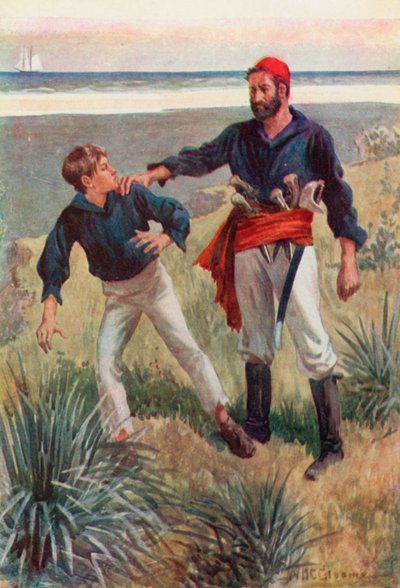 Eine schwere Hand packte meine Schulter und hielt sie wie in einem Schraubstock von William Henry Charles Groome