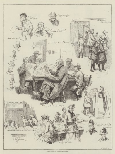 Skizzen in einer Freien Bibliothek von William Henry Charles Groome