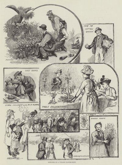 Skizzen bei einer Dorffloralshow von William Henry Charles Groome