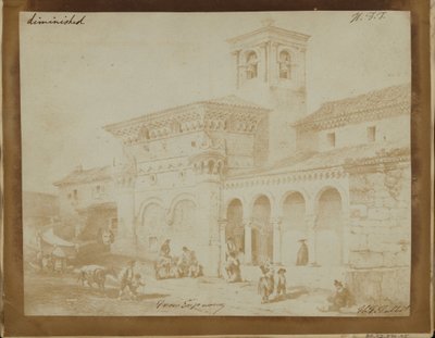 Verkleinerte Kopie eines Stichs einer maurischen Kirche von William Henry Fox Talbot