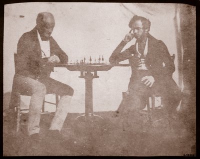 Nicolaas Henneman überlegt seinen Zug in einem Schachspiel, September 1841 von William Henry Fox Talbot