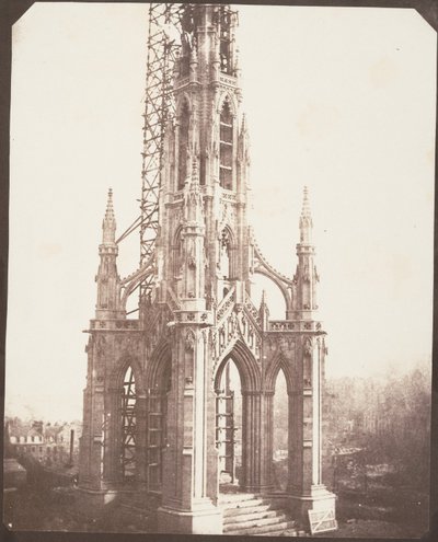 Scott-Denkmal vor der Fertigstellung, Edinburgh von William Henry Fox Talbot
