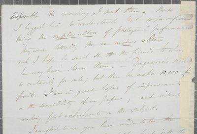 Signierter Brief von William Henry Fox Talbot an James David Forbes, 1839 von William Henry Fox Talbot