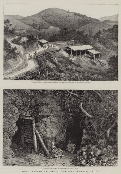 Goldabbau in Südost-Wynaad, Indien von William Henry James Boot