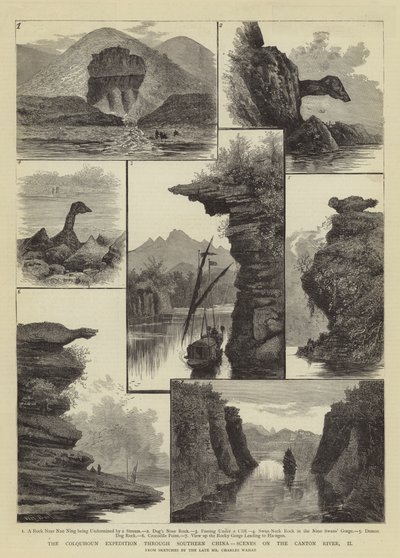 Die Colquhoun-Expedition durch Südchina, Szenen am Canton-Fluss, II von William Henry James Boot