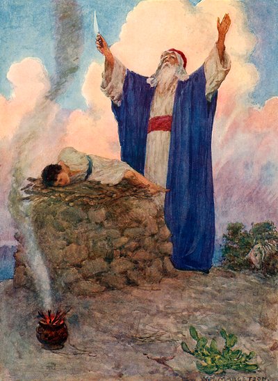 Abraham und Isaak auf dem Berg Moriah von William Henry Margetson