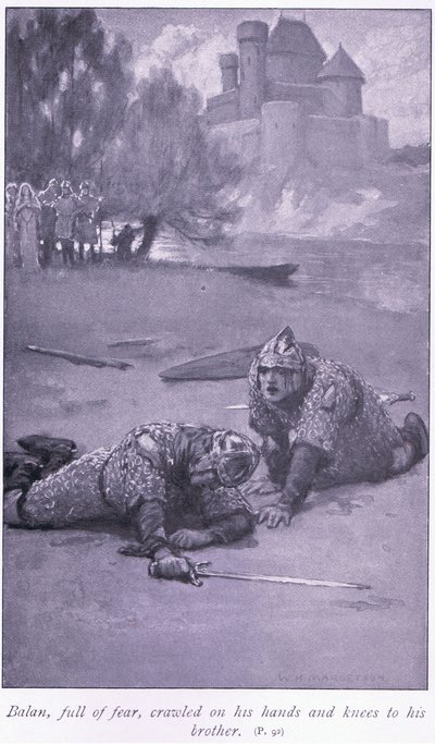 Balan, voller Angst, kroch auf Händen und Knien zu seinem Bruder von William Henry Margetson