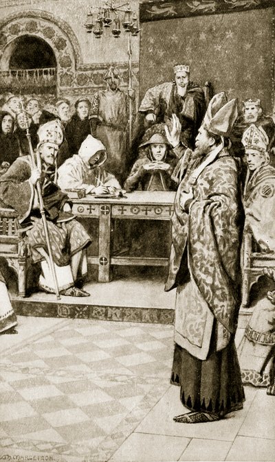 Jocelyn, Bischof von Glasgow, in Northampton, 1176, Illustration aus 