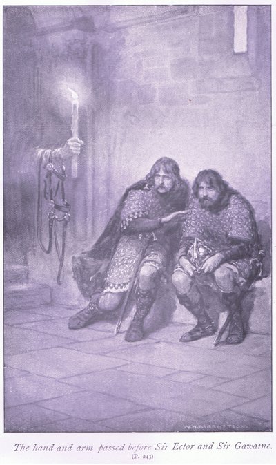 Die Hand und der Arm vor Sir Ectar und Sir Gawaine von William Henry Margetson
