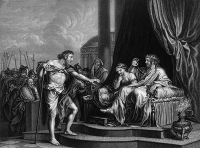 Herodes wird von ihm getadelt..., sperrte Johannes ins Gefängnis, Mitte 19. Jahrhundert von William Henry Mote