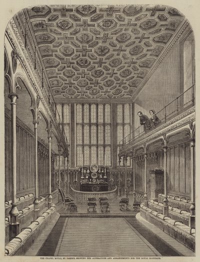 Die Kapelle Royal, St. James, zeigt die Änderungen und Arrangements für die königliche Hochzeit von William Henry Prior